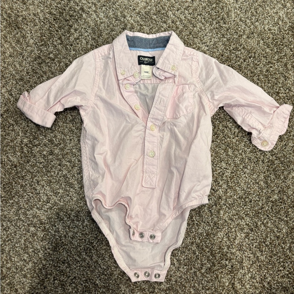 OshKosh B'gosh Pink Long Sleeve Bodysuit